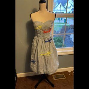 anthropologie moulinette soeurs wright airplane dress size 6